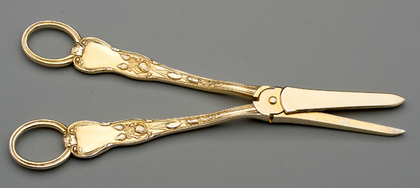 Victorian Silver Gilt Bacchanalian Grape Scissors